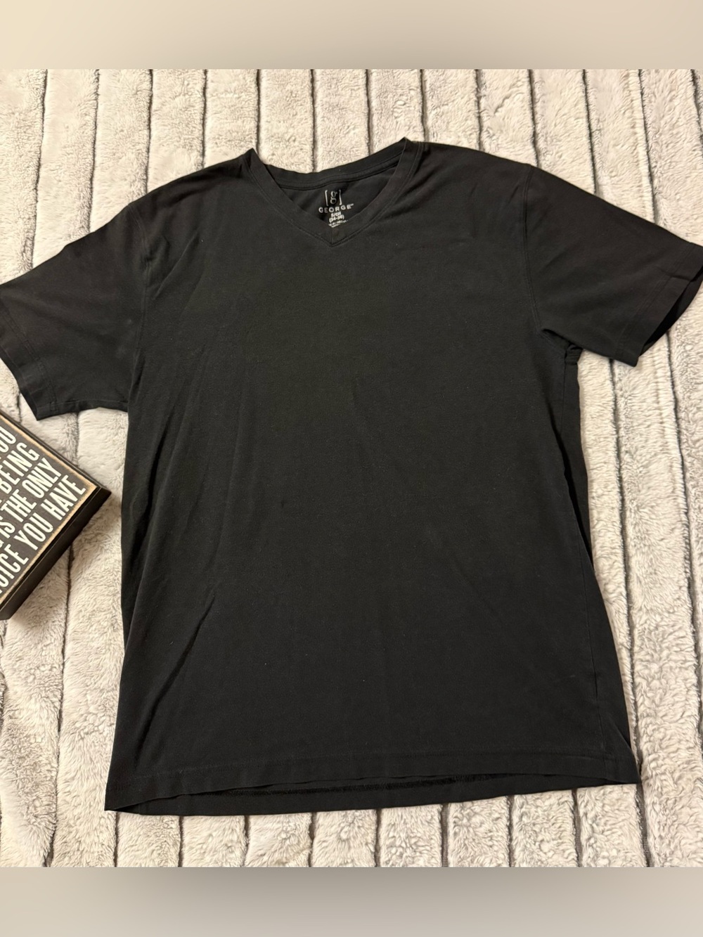 George Black Short Sleeve V-Neck Tee